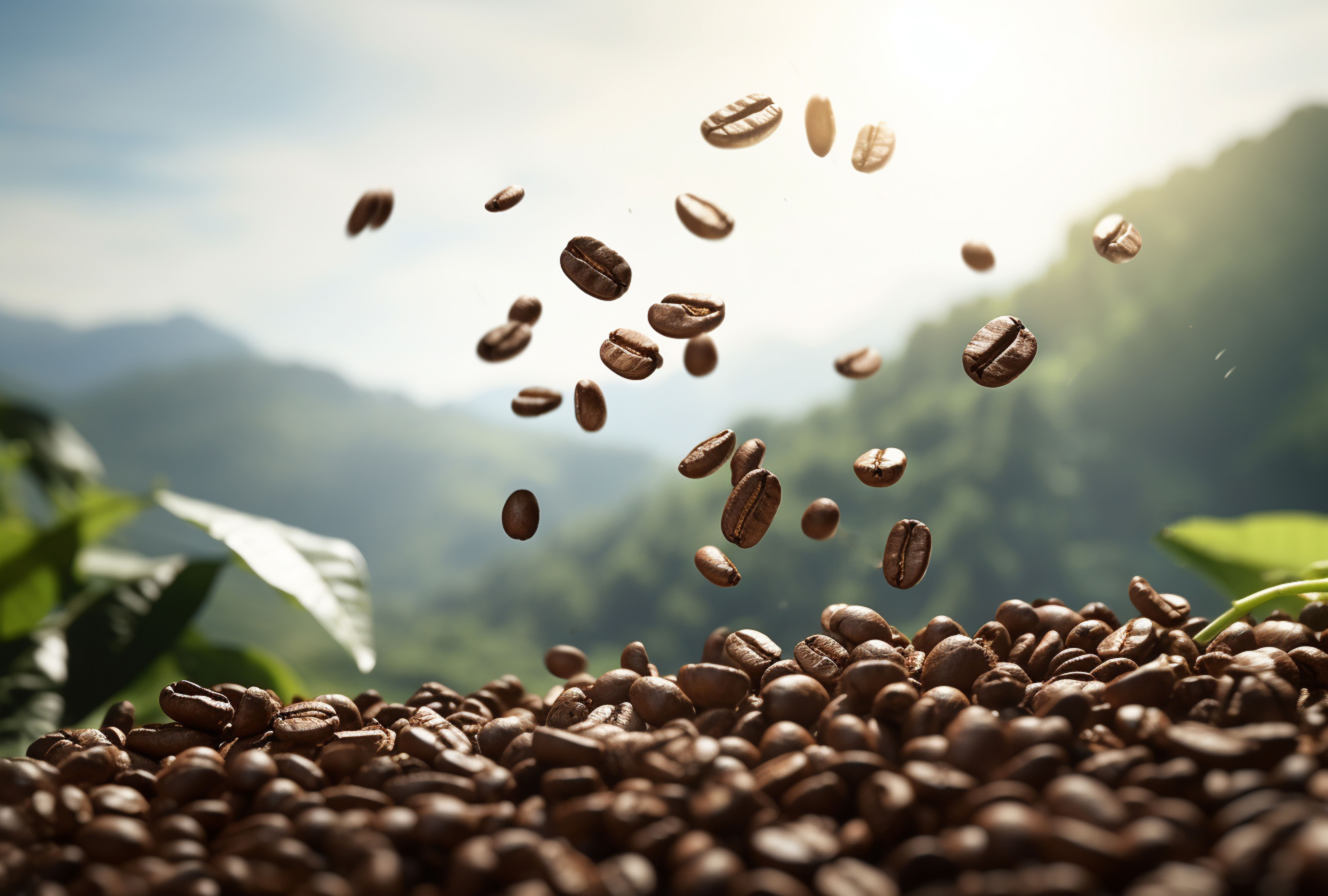 Granos de café tostado premium